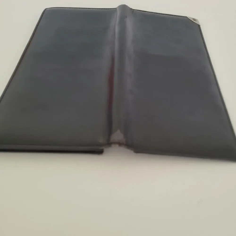 Dunhill Designer Checkbook Card Slim Bill Holder Wallet Black‎ Bifold Leather